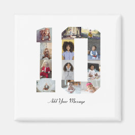 Nummer 10 Fotocollage Magneet