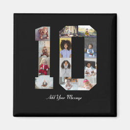 Nummer 10 Fotocollage Magneet