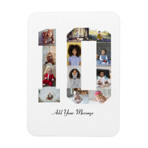 Nummer 10 Fotocollage Poster Magneet
