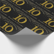 Nummer 10 Glitter Gold Jubileum wrapping Paper