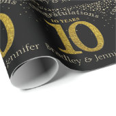 Nummer 10 Glitter Gold Jubileum wrapping Paper Cadeaupapier (Rol Hoek)