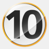 Nummer 10 gouden sticker (Voorkant)