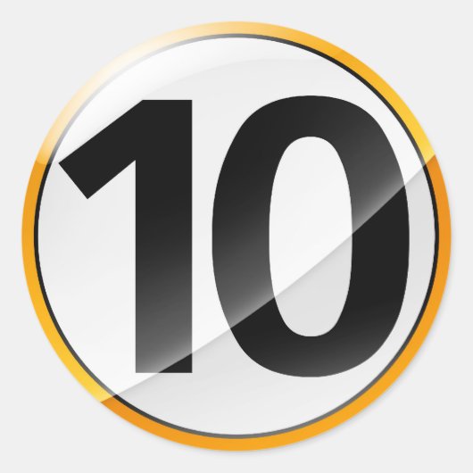 Nummer 10 gouden sticker (Voorkant)