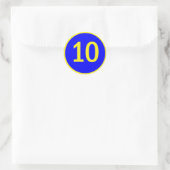 Nummer 10 in een cirkel ronde sticker (Tas)