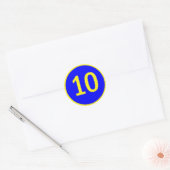 Nummer 10 in een cirkel ronde sticker (Envelop)