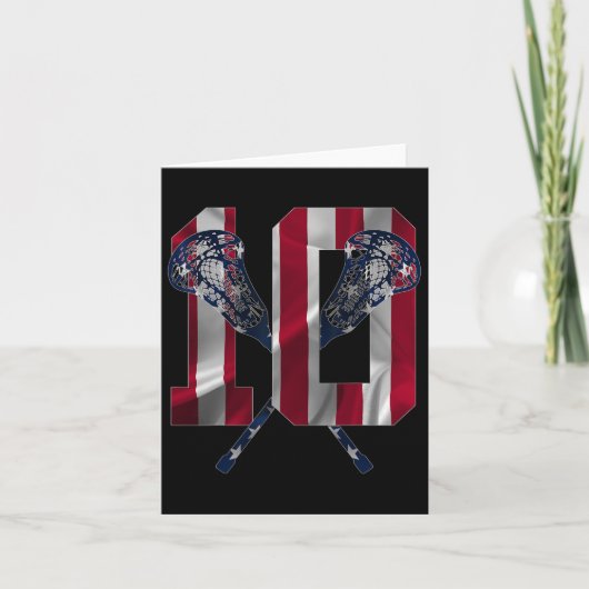 Nummer 10 jaar Lacrosse 10e verjaardag Kaart (Voorkant)