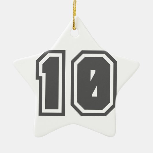 Nummer 10 keramisch ornament (Voorkant)