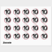 Nummer 10 rode sticker (Vel)