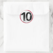 Nummer 10 rode sticker (Tas)