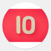 NUMMER 10 RONDE STICKER (Voorkant)