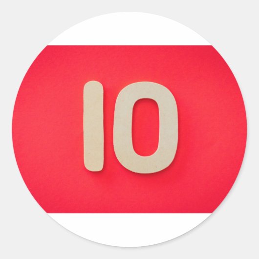 NUMMER 10 RONDE STICKER (Voorkant)