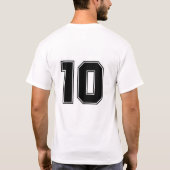 Nummer 10 voor- en achterzijafdruk t-shirt (Achterkant)