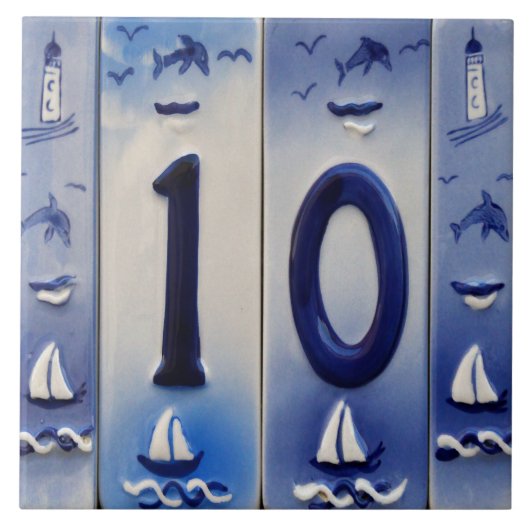 Nummer 10, Ziekendelft. Tegeltje (Voorkant)