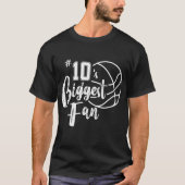 Nummer 10's grootste Fan Basketball Player mam pap T-shirt (Voorkant)