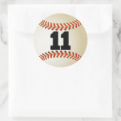 Nummer 11 Baseball Ronde Sticker (Tas)