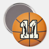 Nummer 11 Basketball en spelers Magneet (Voorkant / Achterkant)