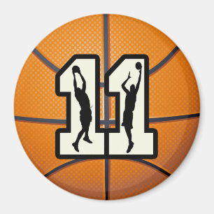 Nummer 11 Basketball en spelers Magneet