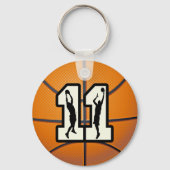 Nummer 11 Basketball en spelers Sleutelhanger (Voorkant)