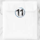 Nummer 11 blauwe sticker (Tas)