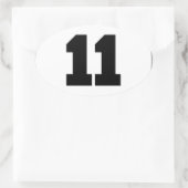 Nummer 11 cirkel ovale sticker (Tas)