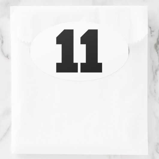 Nummer 11 cirkel ovale sticker (Tas)