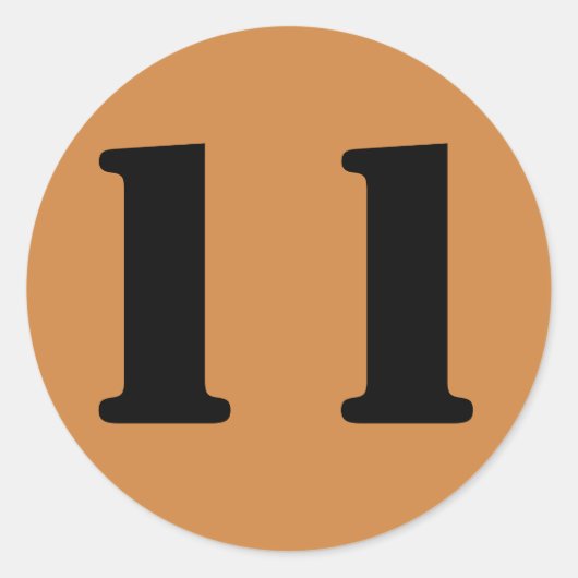 Nummer 11 Elf Peru Gouden Stencil Nummers van Janz Ronde Sticker (Voorkant)
