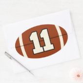 Nummer 11 Football Sticker. Ovale Sticker (Envelop)