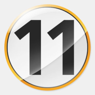 Nummer 11 gouden sticker