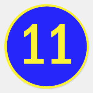 nummer 11 in een cirkel ronde sticker