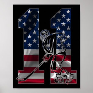 Nummer 11 Jaar IJshockey 11e Verjaardag Poster