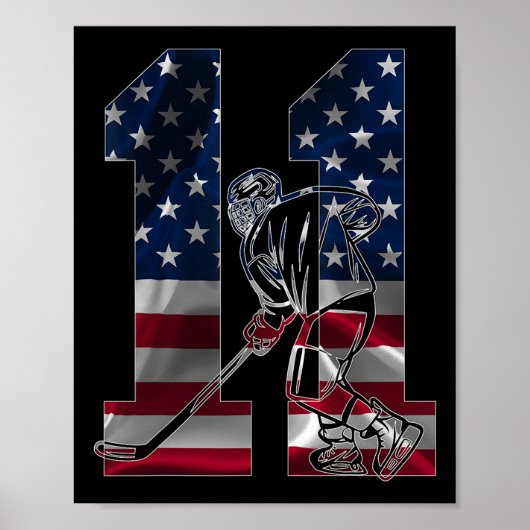 Nummer 11 Jaar IJshockey 11e Verjaardag  Poster (Voorkant)