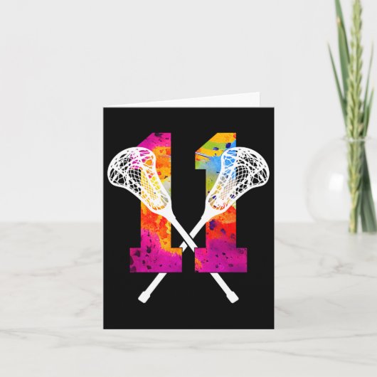 Nummer 11 jaar Lacrosse 11e verjaardag Kaart (Voorkant)