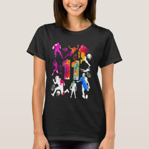 NUMMER 11 JAAR VOETBAL 11E VERJAARDAG T-SHIRT