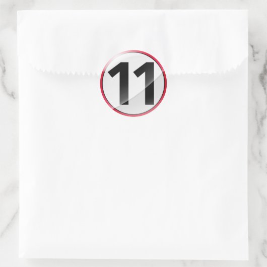 Nummer 11 rode sticker (Tas)