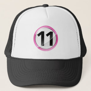 Nummer 11 roze trucker pet