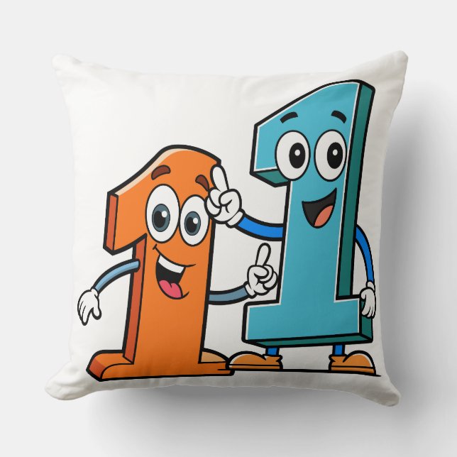 Nummer 11 Schattige Cartoon Mascotte Vector Illust Kussen (Voorkant)