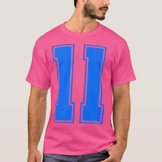 Nummer 11 Sport Team Blue Varsity Nummer T-shirt