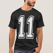 Nummer 11 Varsity Sports Team Jersey 11e verjaarda T-shirt (Voorkant)