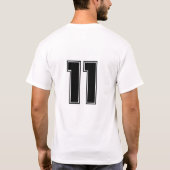 Nummer 11 voor- en achterzijafdruk t-shirt (Achterkant)