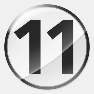 Nummer 11 zwarte sticker