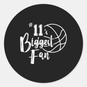 Nummer 11's grootste fan Bysketbyll-speler Mom Dad Ronde Sticker
