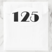 Nummer 125 ovale sticker (Tas)