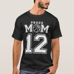 Nummer 12 Aangepaste Basketball-mam op maat T-shirt