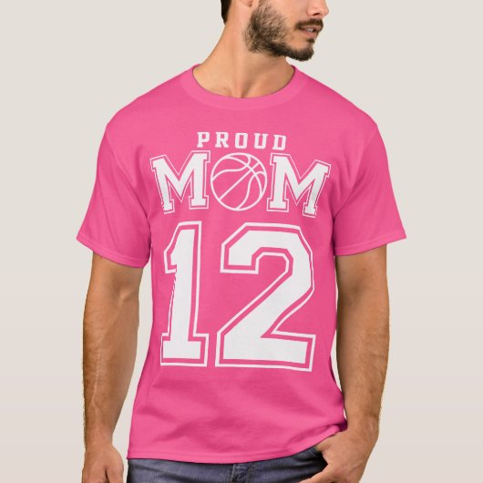 Nummer 12 Aangepaste Basketball-mam op maat T-shirt (Voorkant)
