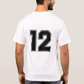 Nummer 12 backside print t-shirt (Achterkant)