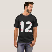 Nummer 12 Baseball Team Shirt - 12 Pitcher Batter (Voorkant volledig)