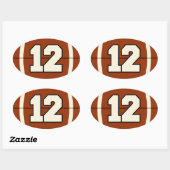 Nummer 12 Football Sticker. Ovale Sticker (Vel)