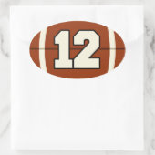 Nummer 12 Football Sticker. Ovale Sticker (Tas)