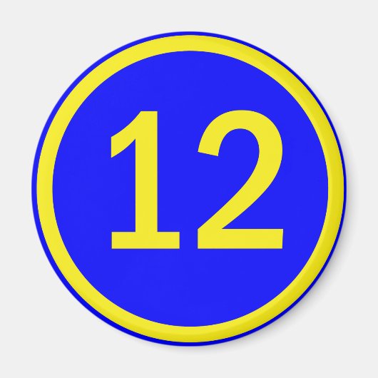 Nummer 12 in een cirkel magneet (Voorkant)