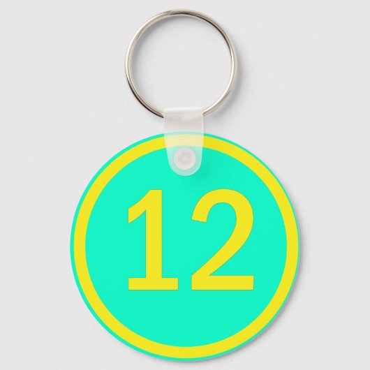 Nummer 12 in een cirkel sleutelhanger (Voorkant)